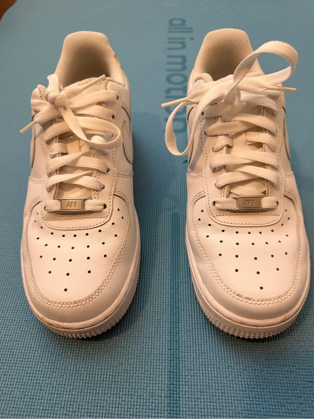 Nike White Low-Top Leather Sneakers Air Force One